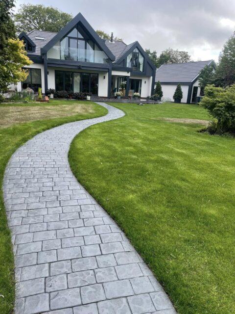 imprinted concrete path